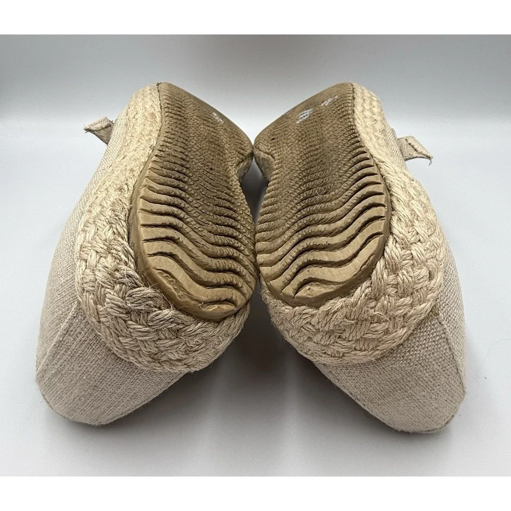 Grasshoppers‎ Womens Beige Canvas Espadrille Mary Jane Flats Size 8M